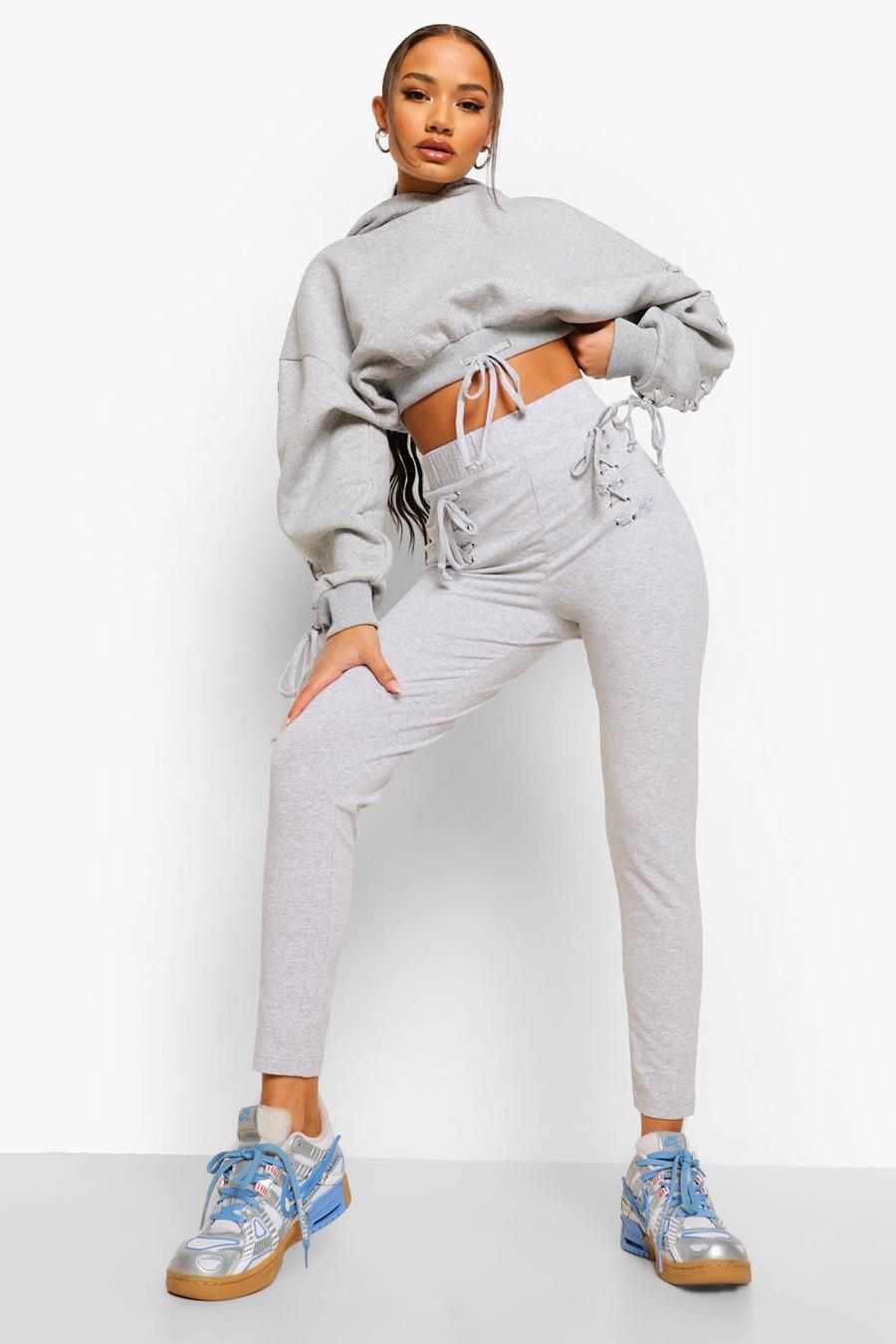 Lace Up Cropped Tracksuit | boohoo Lace Up Cropped Tracksuit | boohoo